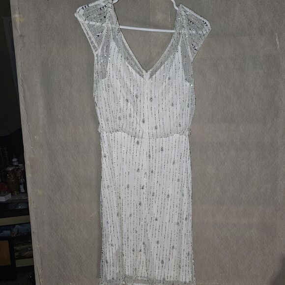 Adrianna Papell Formal Dress Womens Size 2  White, Rhinestones, Prom, Wedding - Picture 5 of 9
